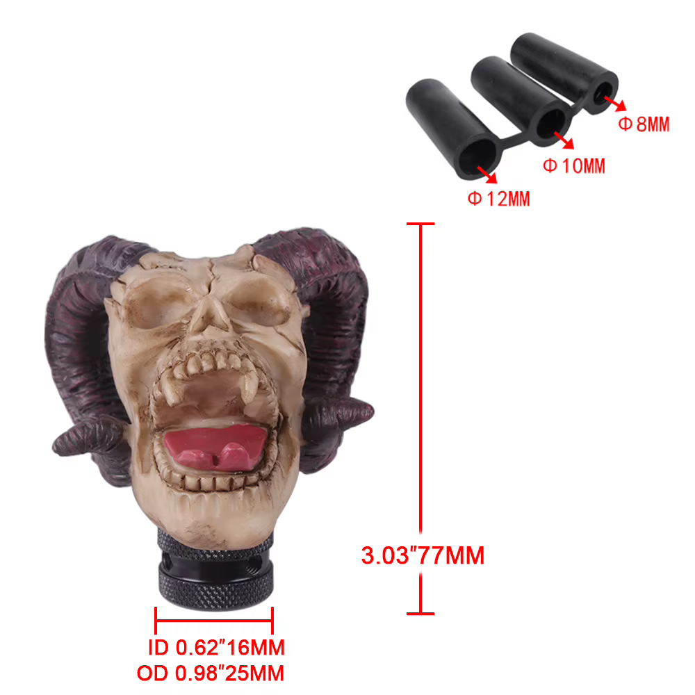 Pomo para palanca de cambios con calavera pirata realista - imagen 4