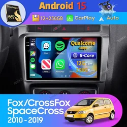 Radio 2DIN Android 15 con CarPlay para VW Fox, CrossFox y SpaceCross