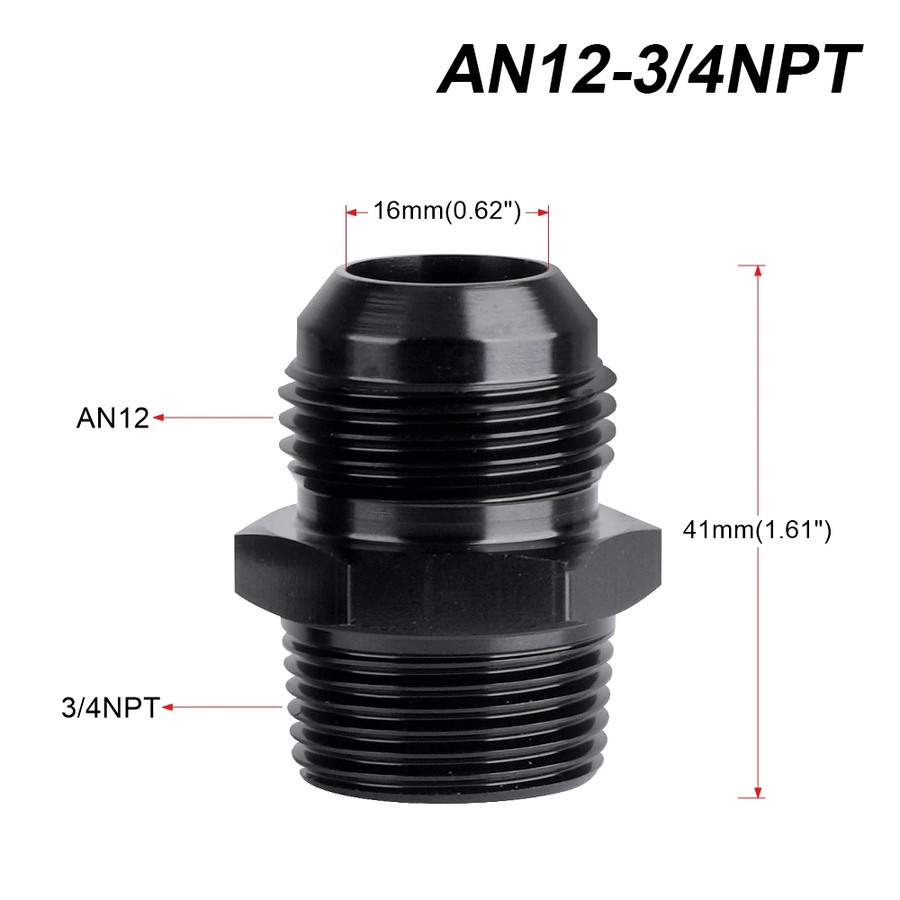Adaptador AN a NPT para líneas de aceite y combustible AN4-AN12 - imagen 4