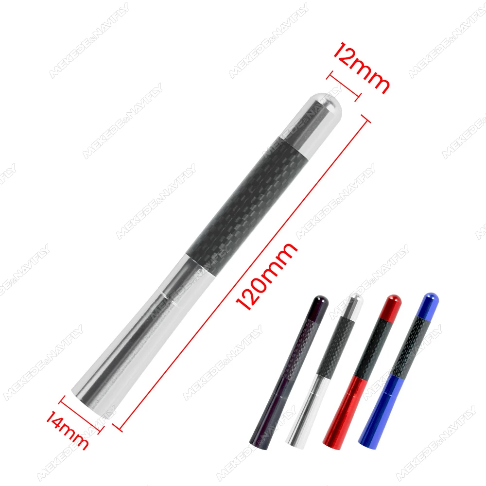 MEKEDE Antena de techo AM/FM fibra de carbono 12cm universal - imagen 4