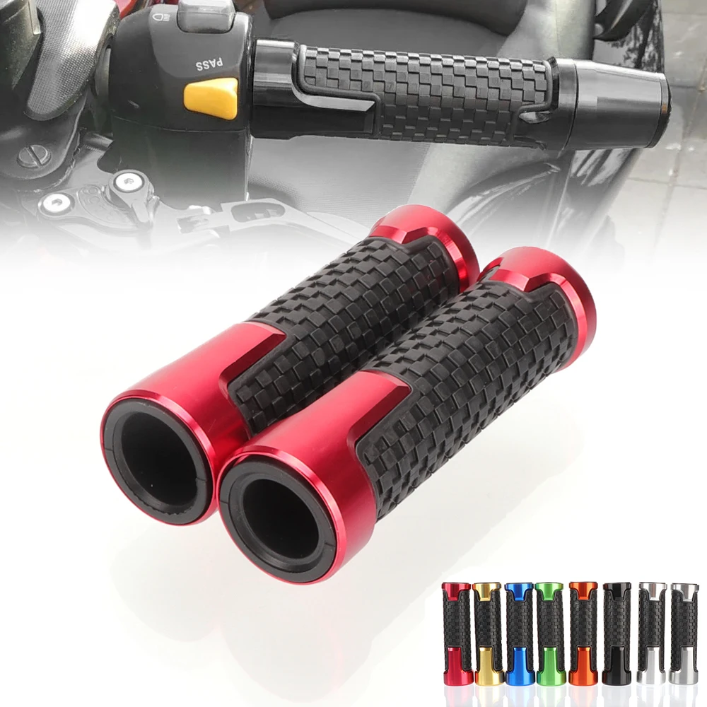 Puños universales de moto de goma y aluminio CNC, 22 mm