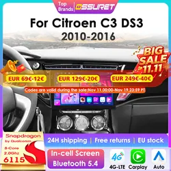 Radio Android 2 DIN con CarPlay para Citroën C3 y DS3 (2010-2016)