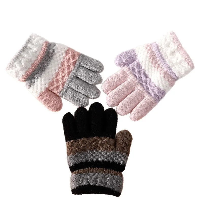 Guantes de punto niños otoño invierno – rayas separados - imagen 5
