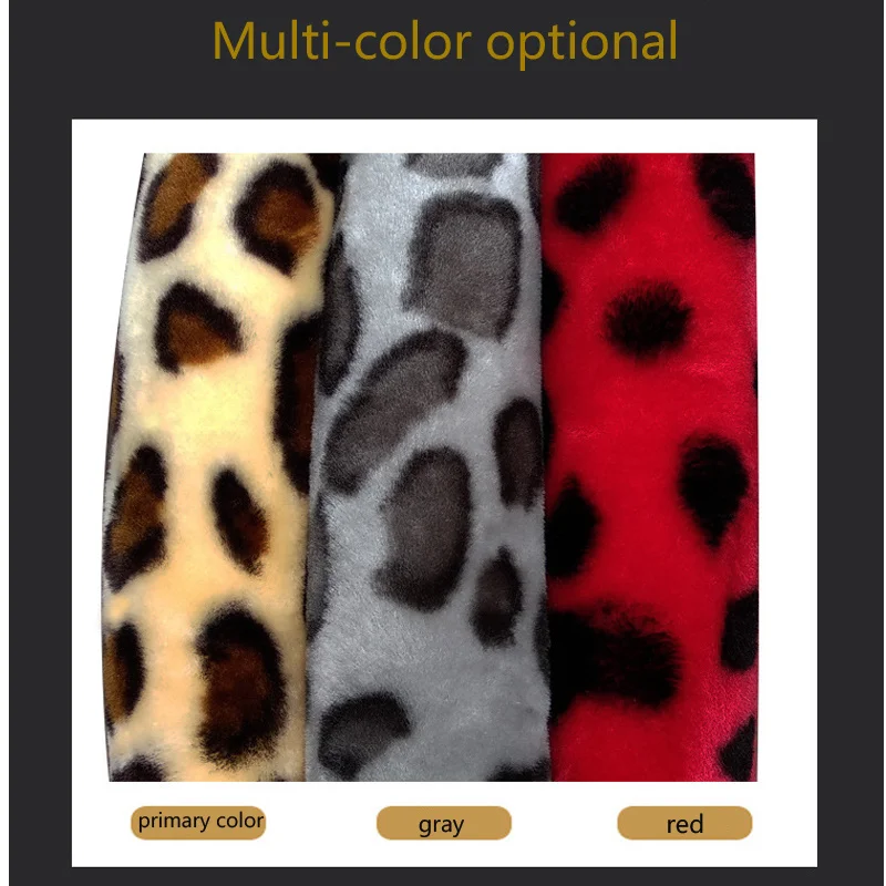 Juego fundas volante y freno de mano leopardo peluche invierno - imagen 3