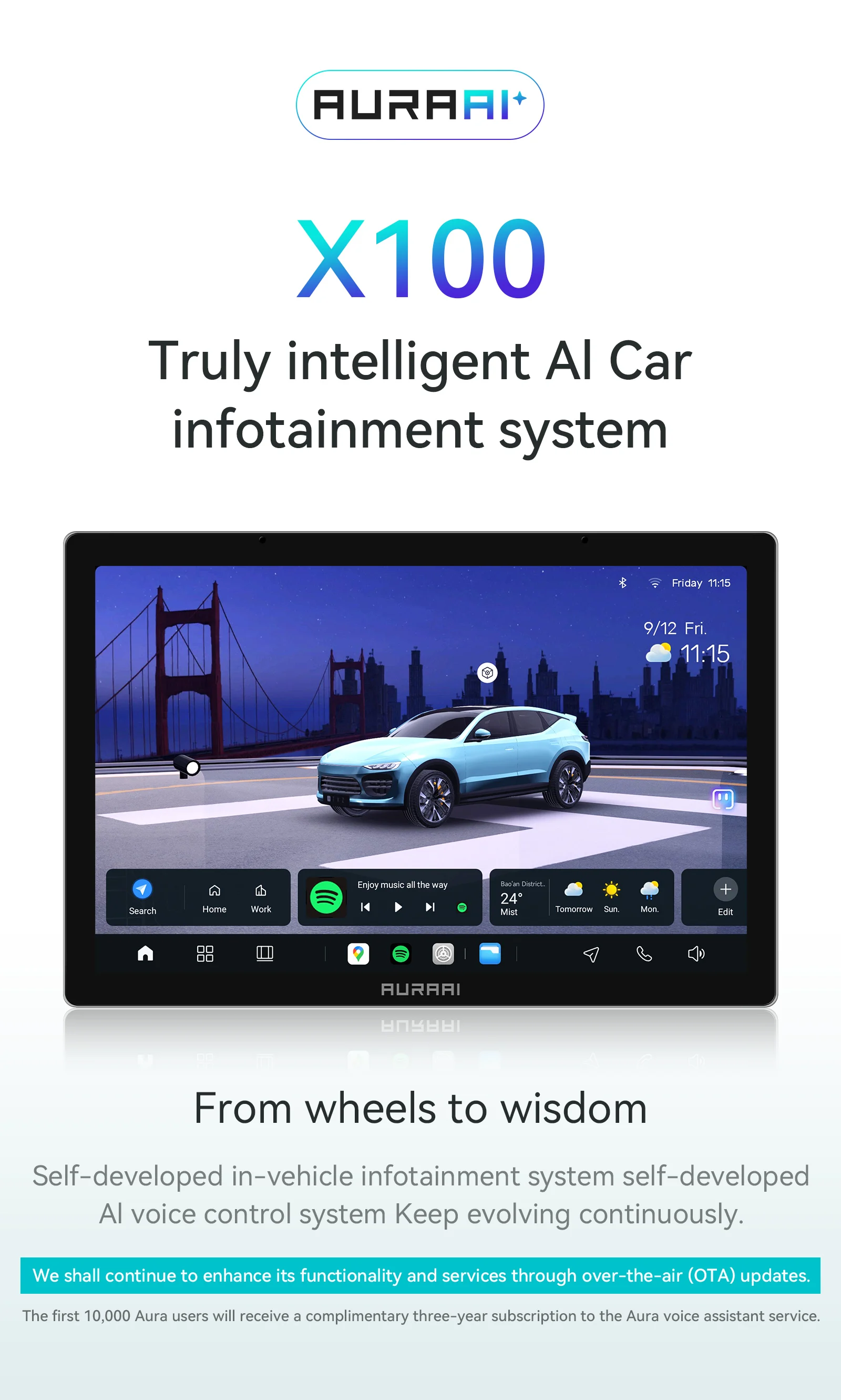Interfaz principal AURAAI X100
