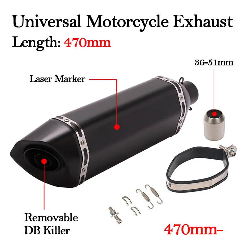 Silenciador de escape para moto con tubo de 51 mm - imagen 2