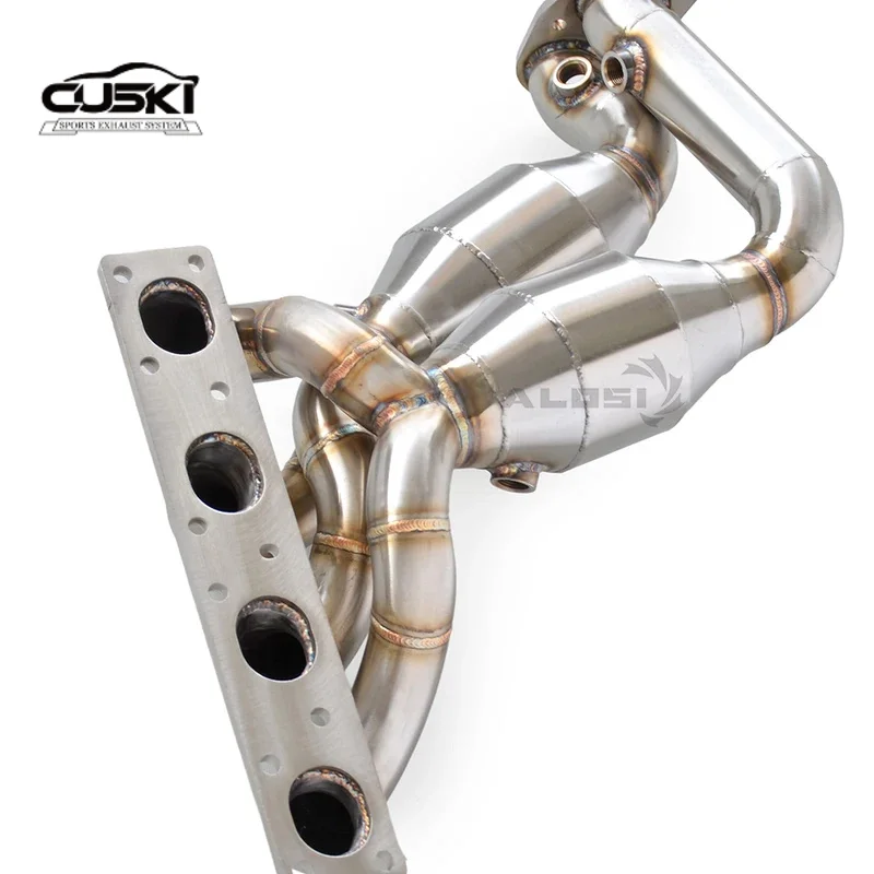 Colector escape deportivo BMW E90 318i 320i 2.0T acero inoxidable - imagen 4