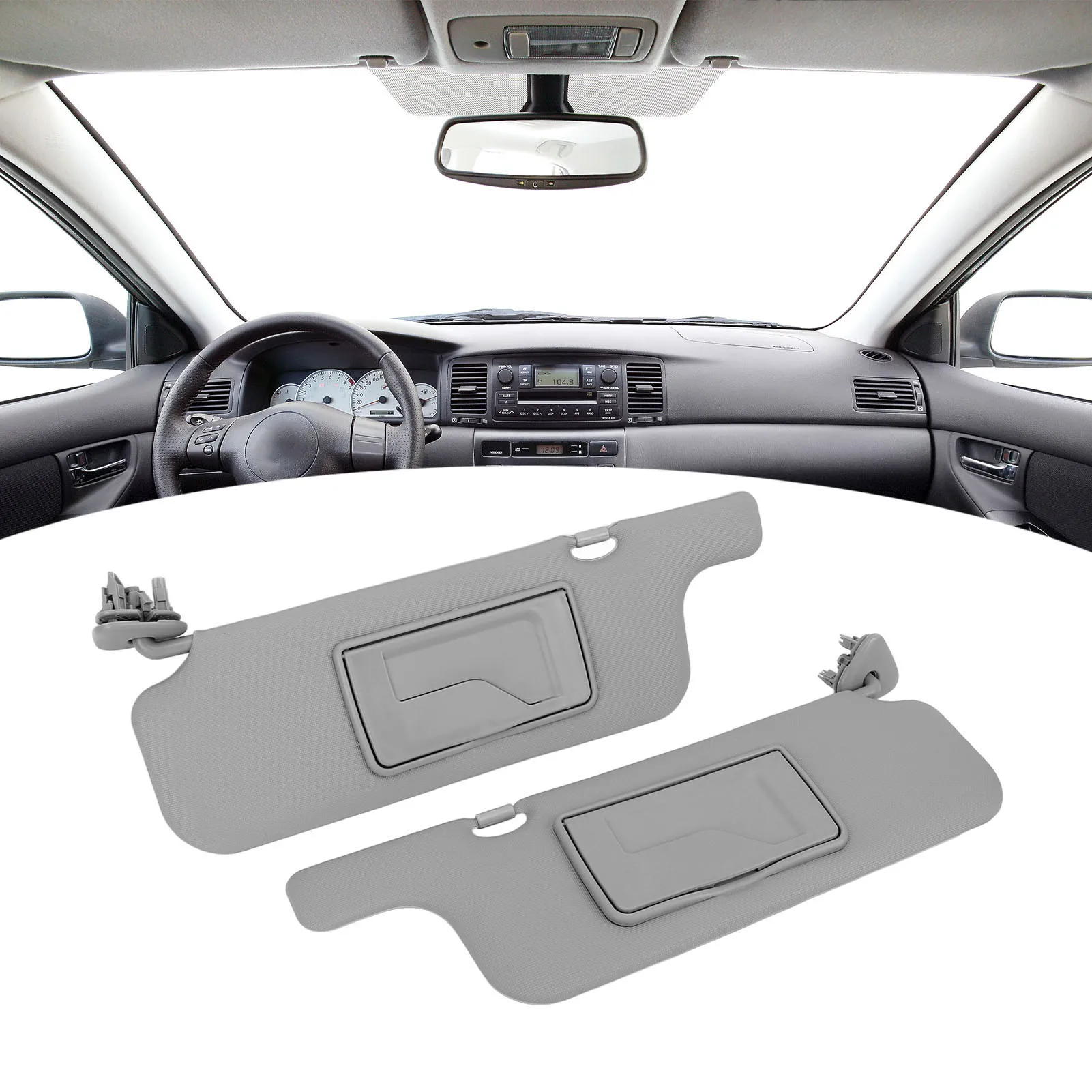 Visera parasol gris ABS para Toyota Corolla E120/E130 2001-2007 - imagen 2