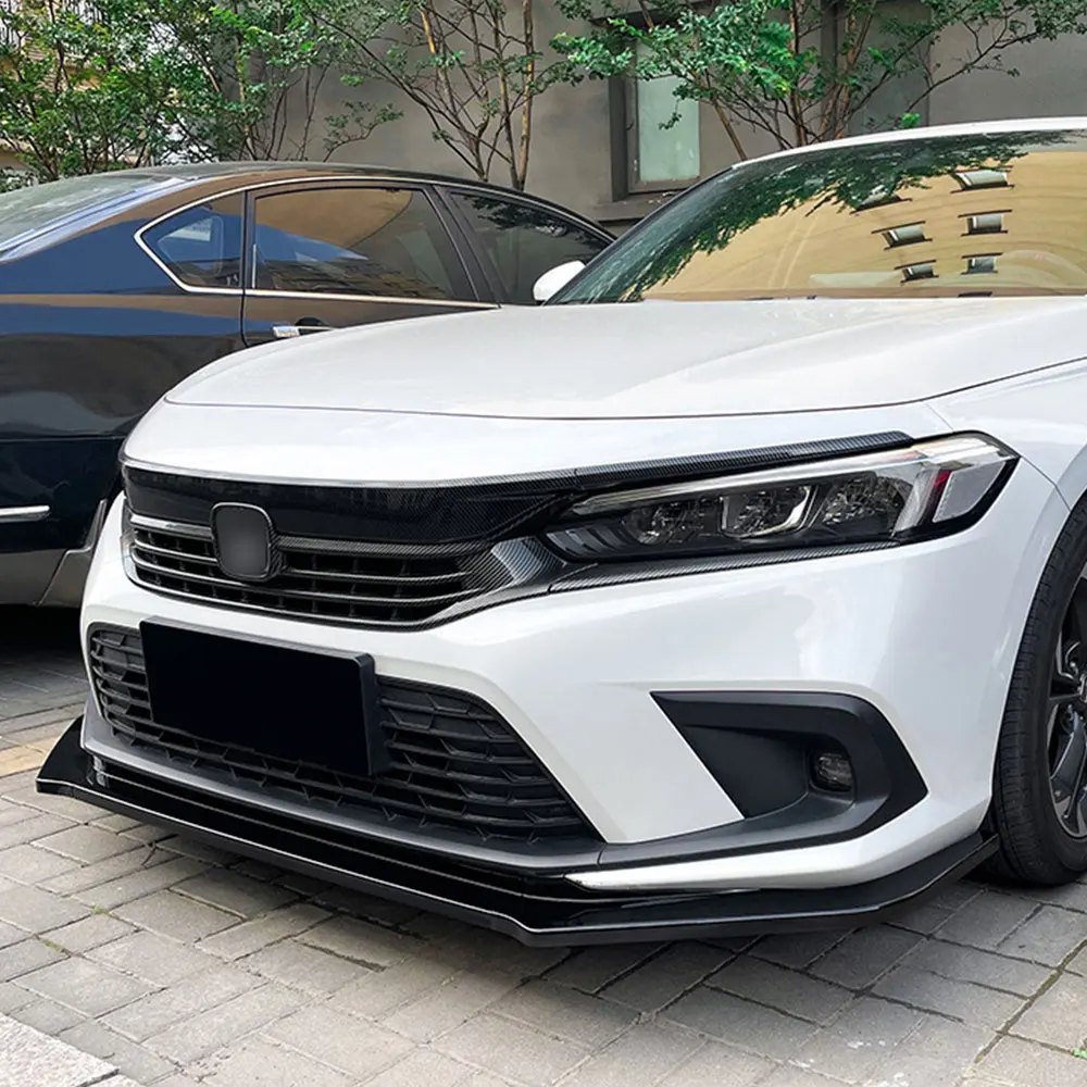 Para Honda Civic 11th 2021-2024 alerón de parachoques delantero difusor divisor Iip Chin Material ABS negro carbono cambio de piezas automotrices - imagen 4