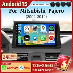 Radio 2DIN Android 15 con CarPlay 2K para Mitsubishi Pajero II