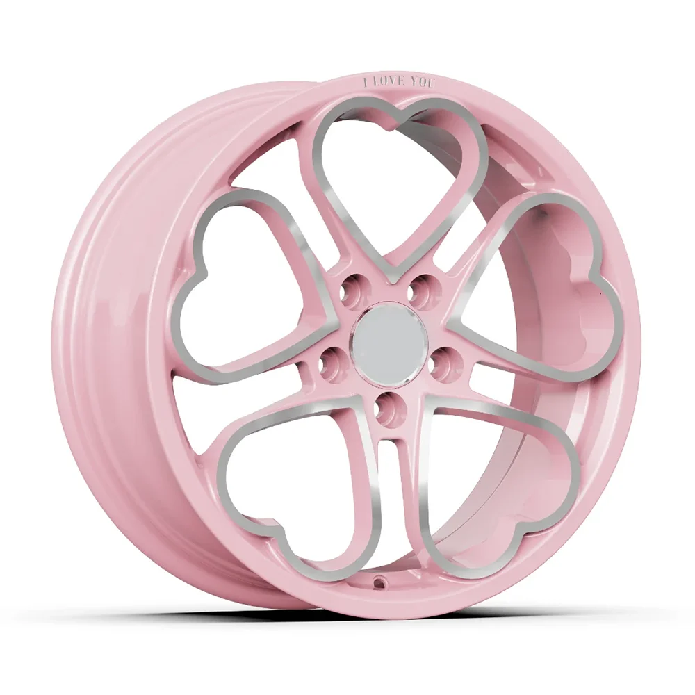 Llantas forjadas con diseño corazón cromado rosa y negro para Honda Civic - imagen 4