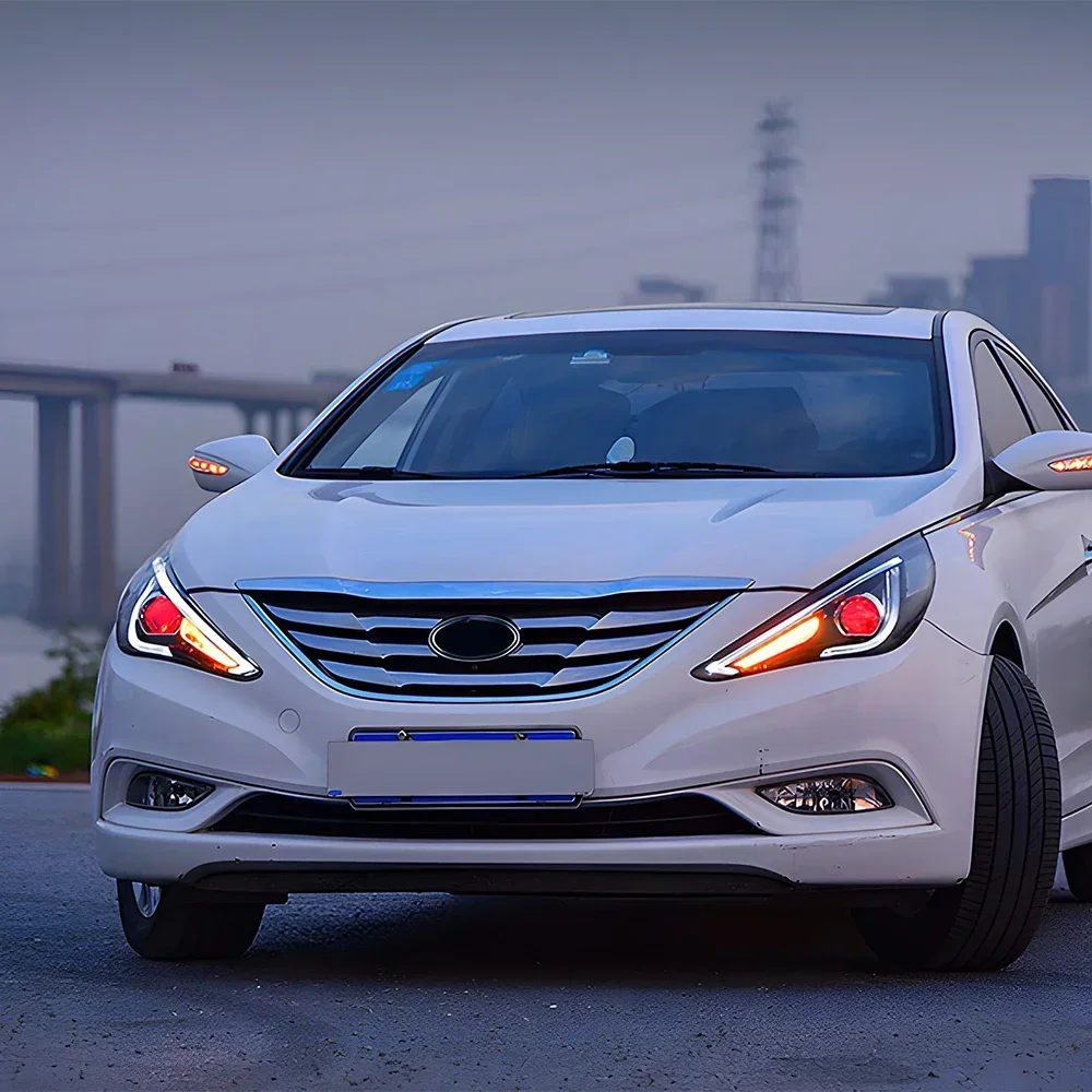 Faros delanteros LED Hyundai Sonata 2011-2015 estilo ojos de diablo - imagen 4