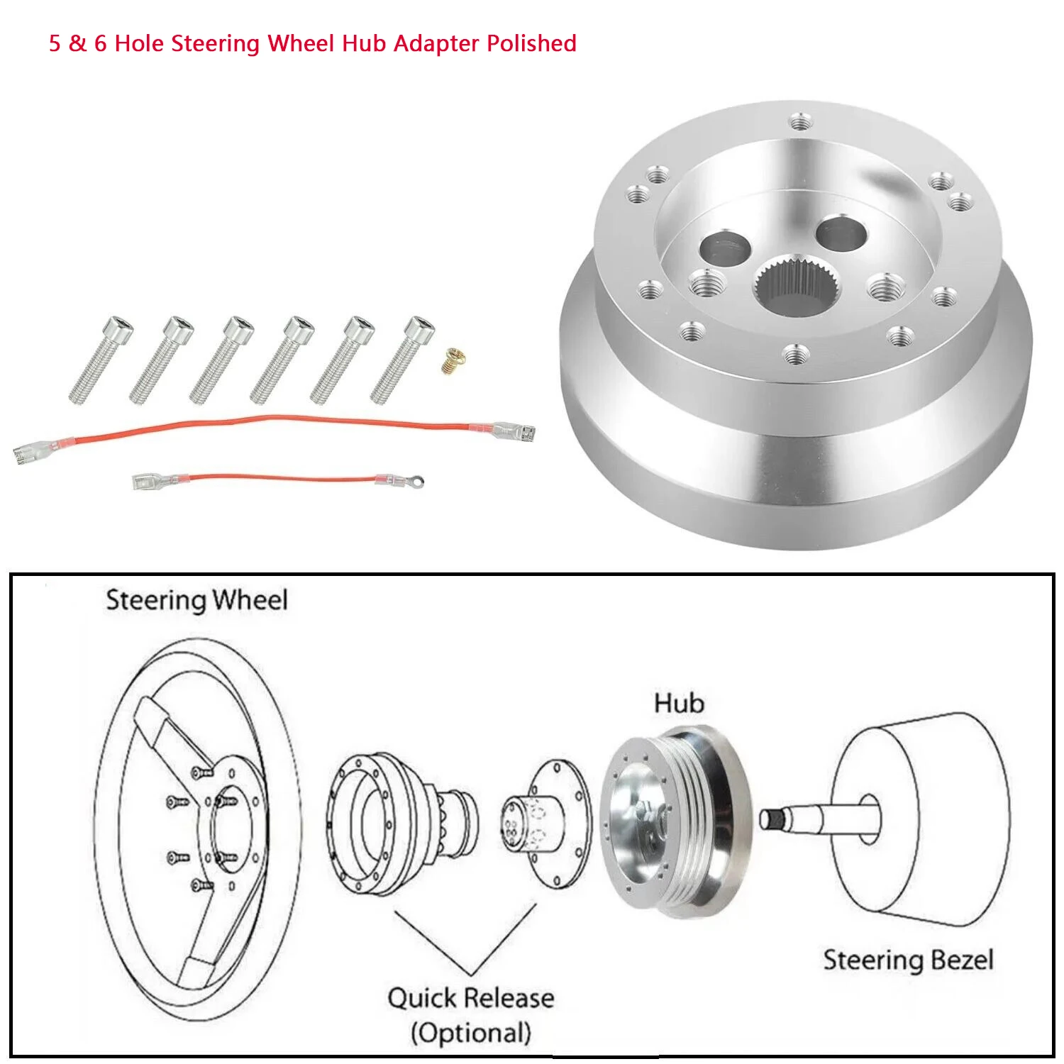 Adaptador de cubo de volante de aluminio