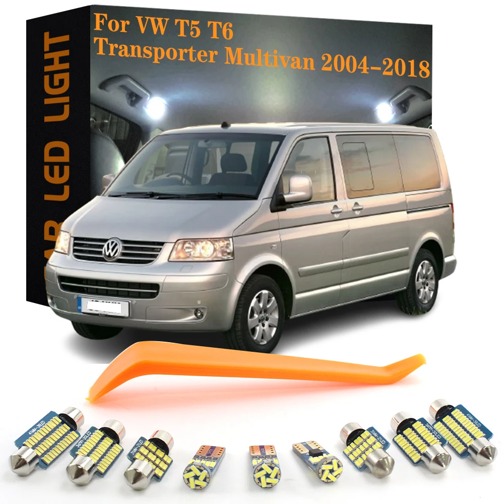32 Uds Canbus luces interiores LED para VW Transporter T5 T6 Multivan 2004-2018 cúpula de coche espejo de tocador maletero guantera lámparas de pie