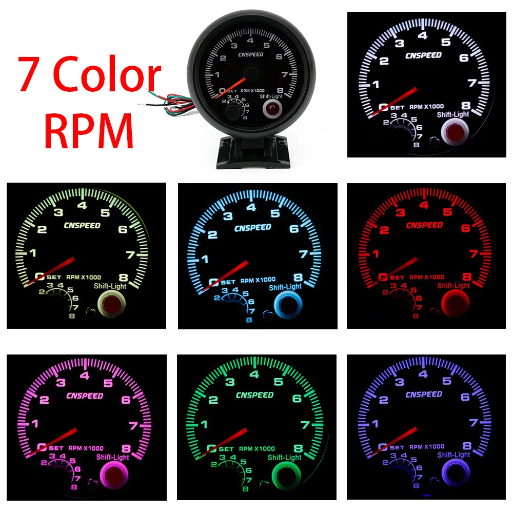 Tacómetro 80 mm 0-8000 rpm para motores de 4, 6 y 8 cilindros - imagen 4