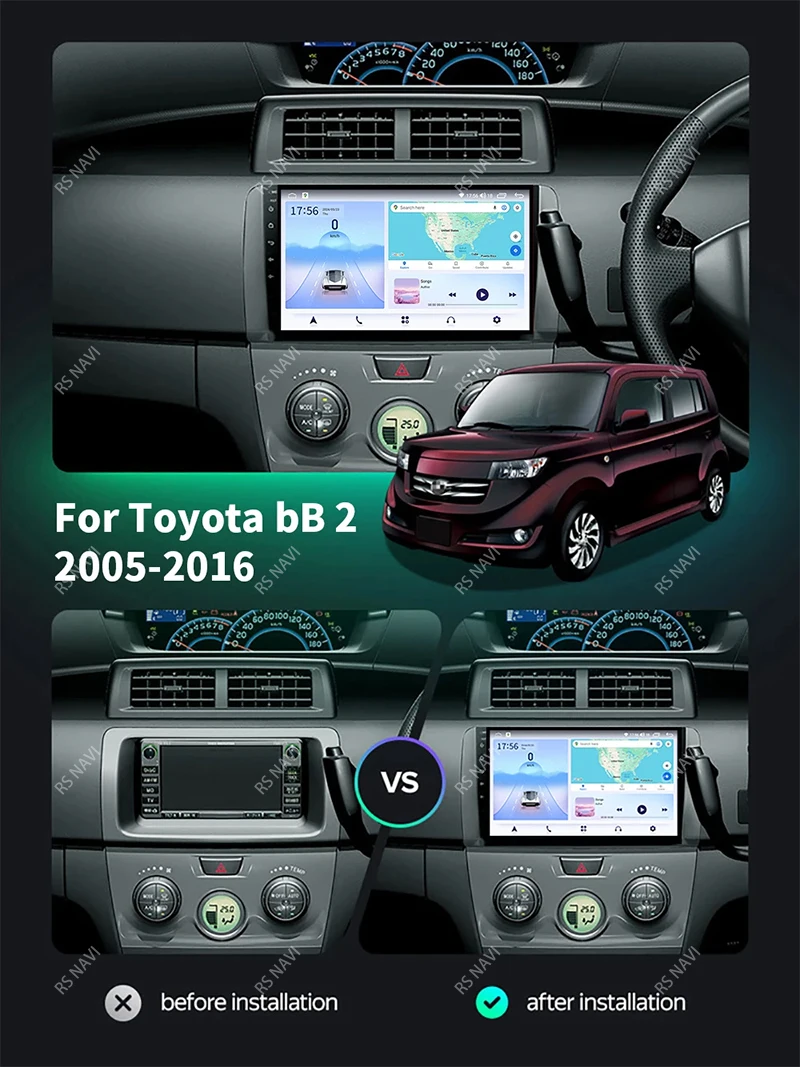 Pantalla 2K de la radio RSNAVI para Toyota BB 2