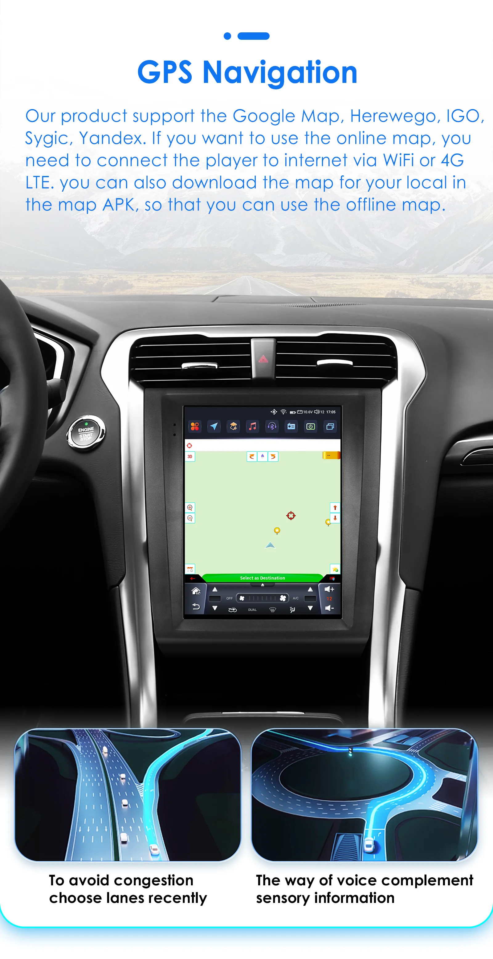 Radio CarPlay y Android Auto de 9,7″ para Ford Fusion/Mondeo MK5 - imagen 4