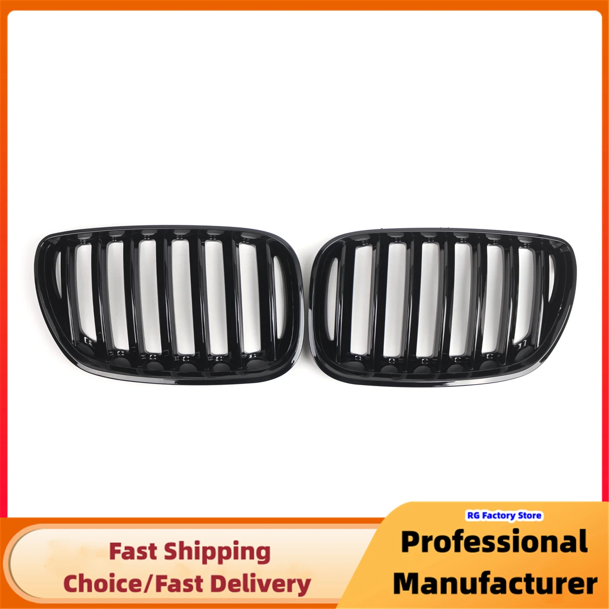 Rejilla parachoques delantero negra brillante BMW X5 E53 LCI - imagen 3