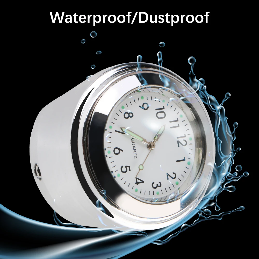 Reloj con termómetro para manillar de moto 22-25 mm, impermeable - imagen 3
