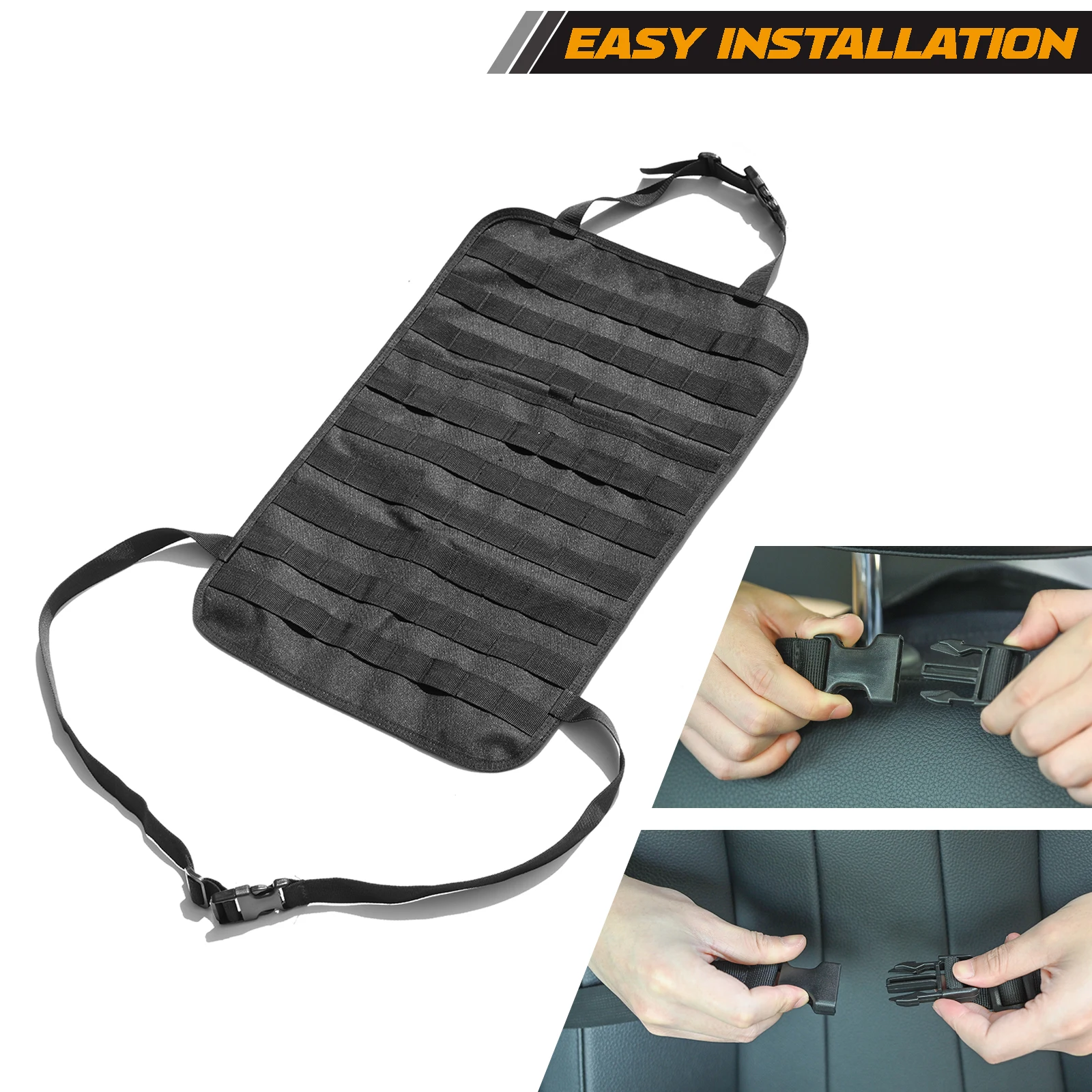Organizador táctico ligero de nailon 1000D para respaldo del asiento