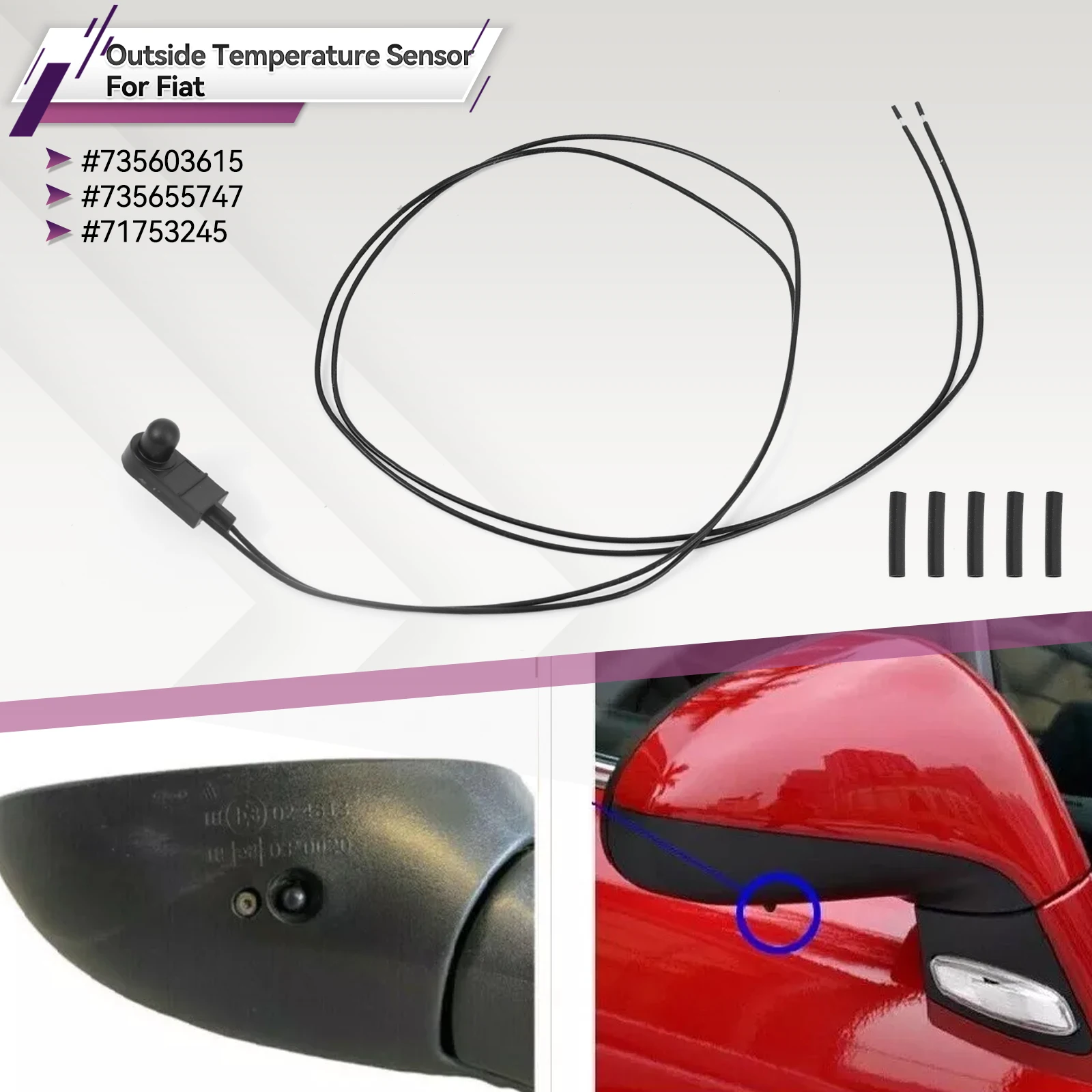 Sensor de temperatura exterior 71753245 para Fiat 500 500X 500L Punto - imagen 2