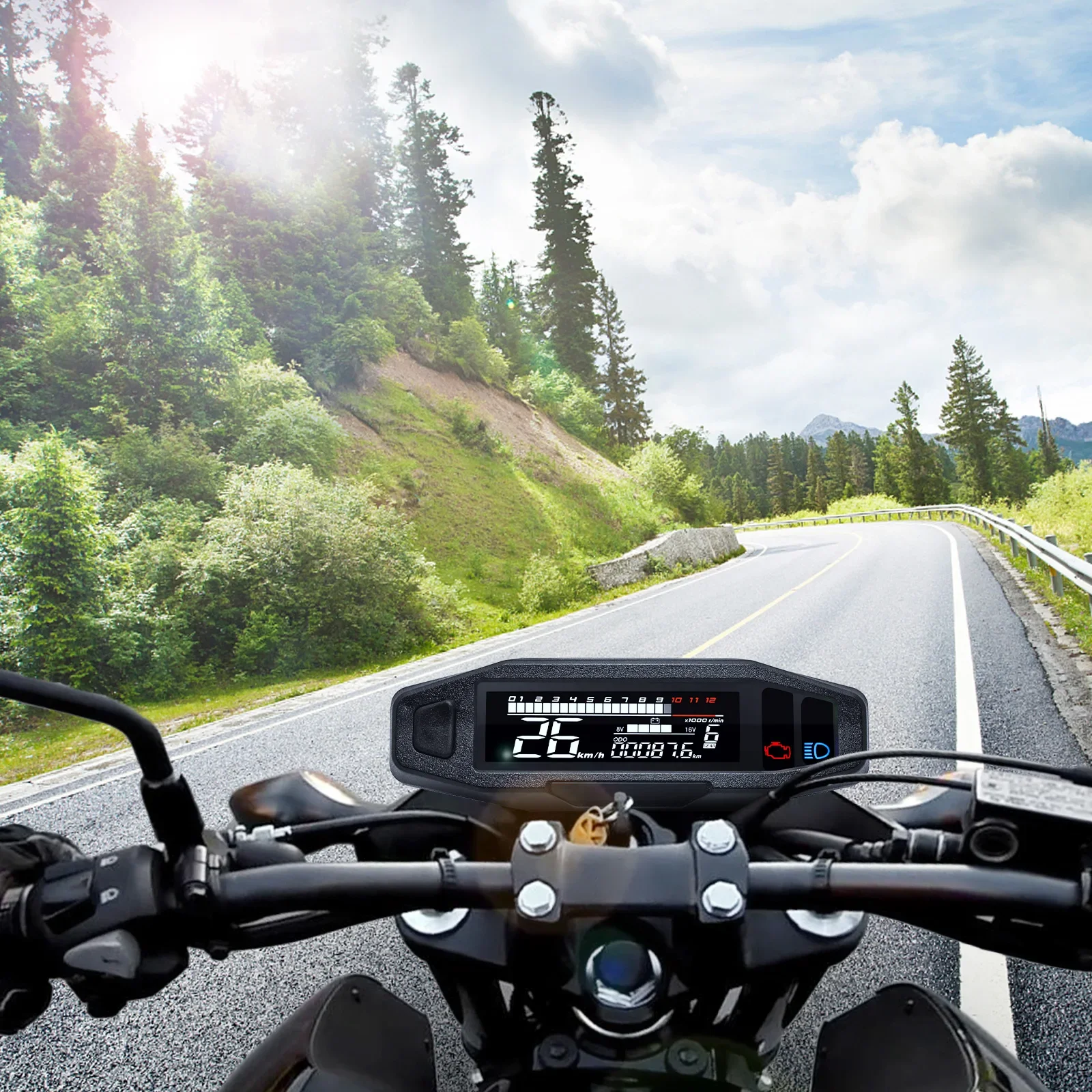 Tacómetro digital universal para moto con velocímetro y odómetro - imagen 2