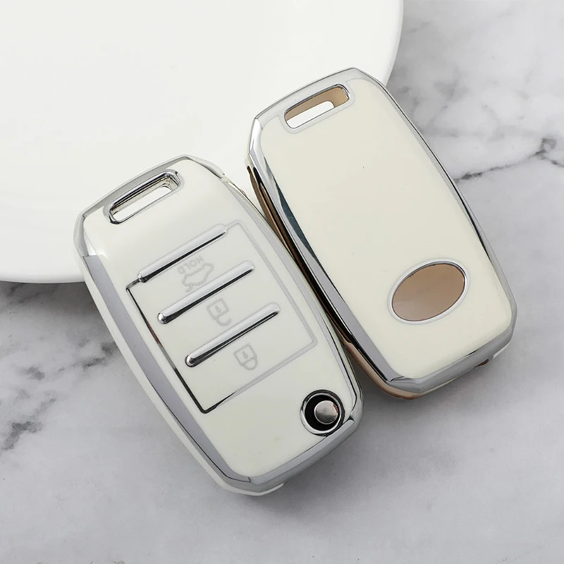 Funda protectora para mando a distancia de coche, carcasa de TPU con tapa de 3 botones para Kia Rio Optima Sportage Sorento Soul Ceed Cerato Forte Seltos - imagen 5