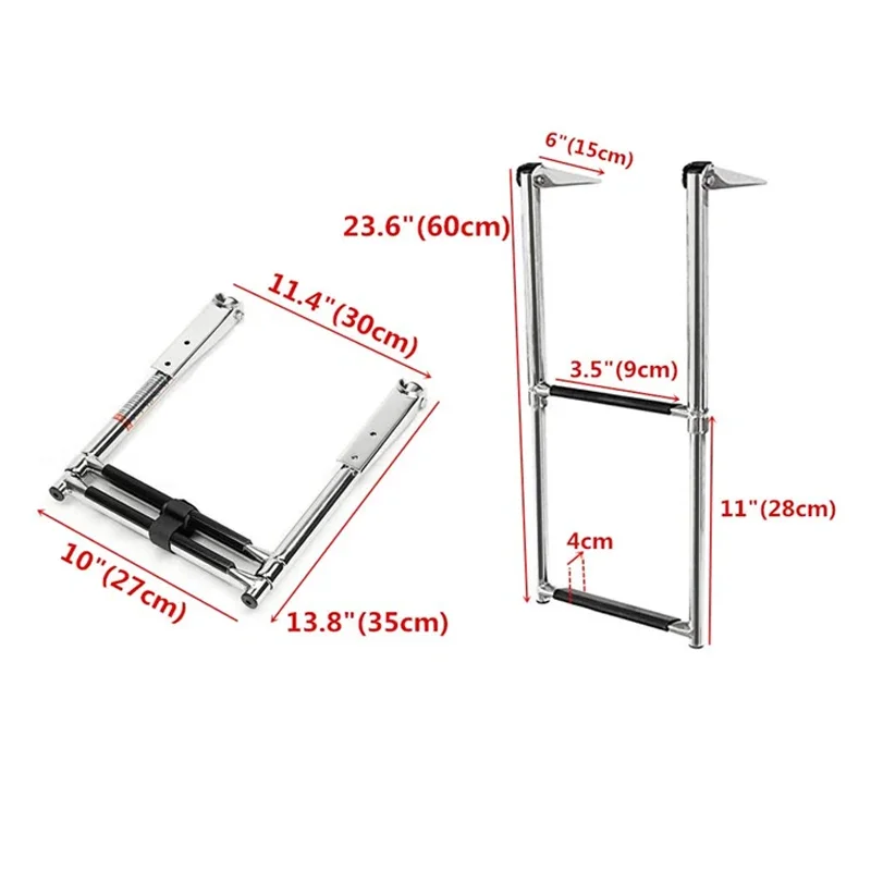 Escalera de embarque acero inoxidable plegable para lancha yate - imagen 2