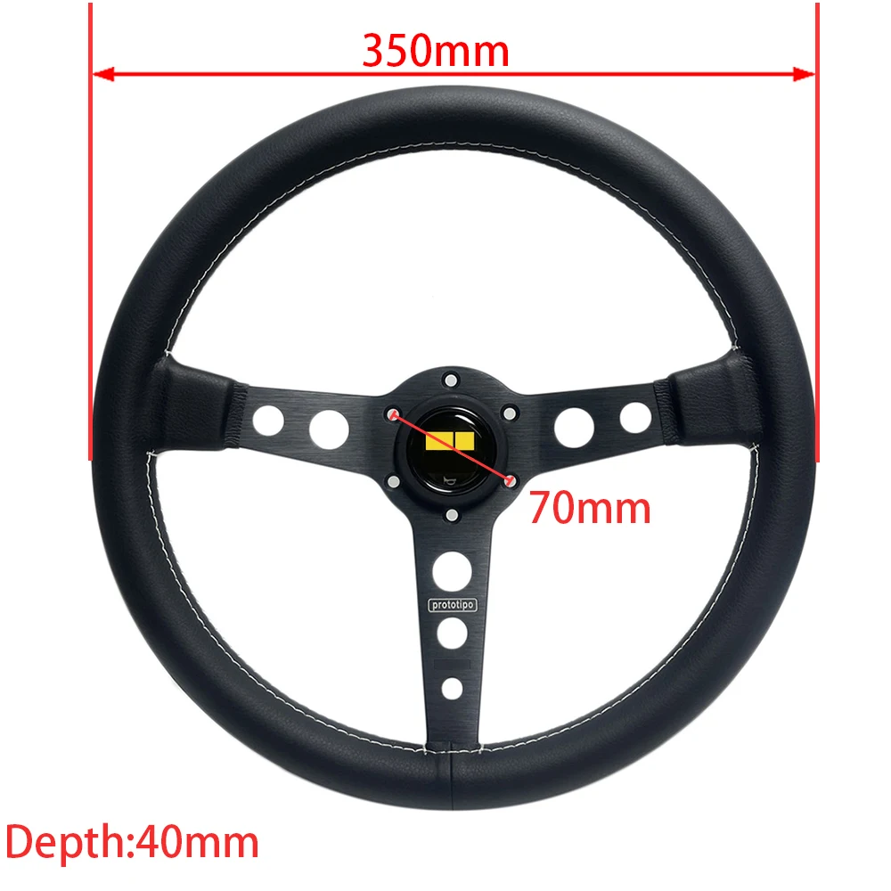 Volante drift universal carreras JDM cuero real soporte negro plateado - imagen 5