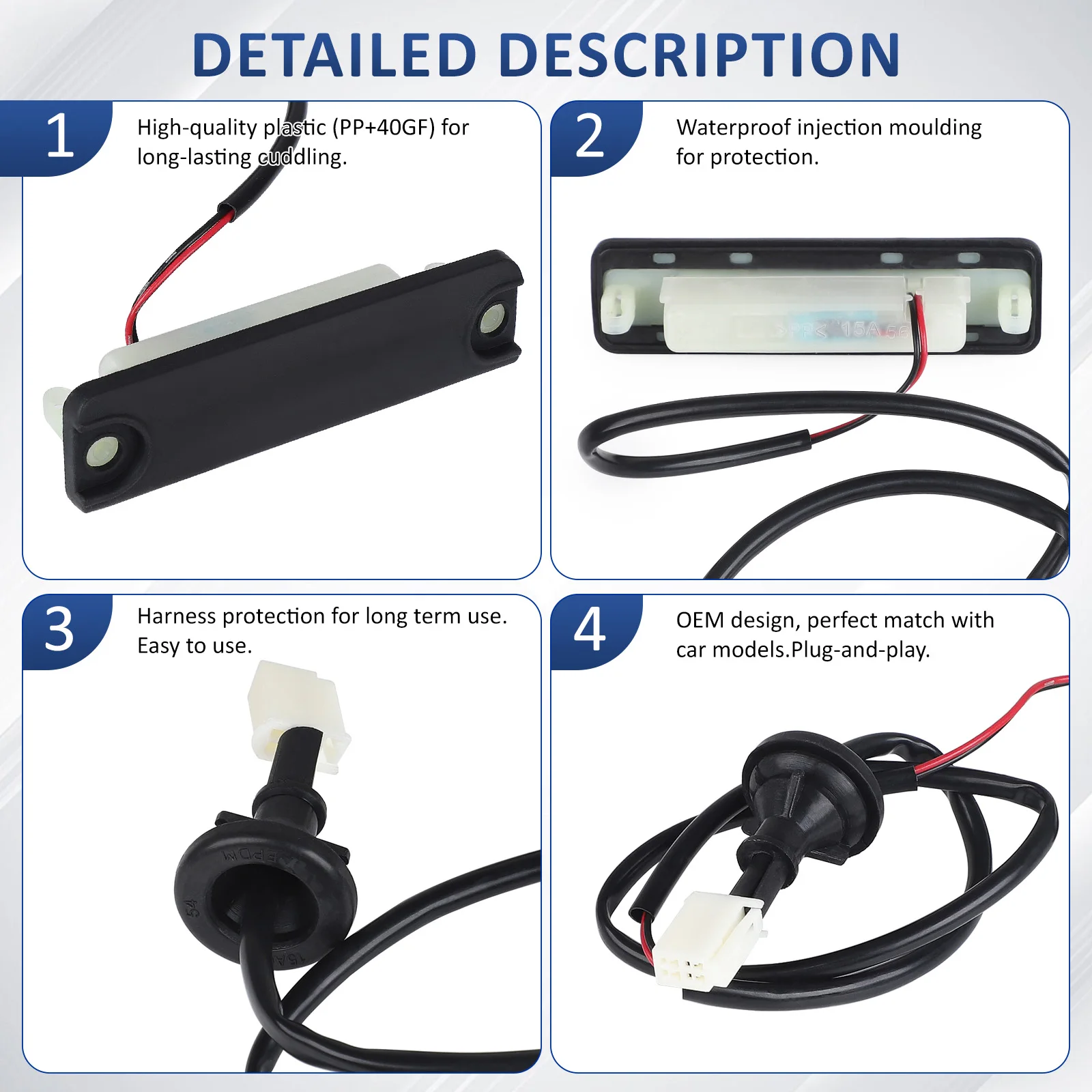 Interruptor manija puerta trasera Toyota Prius 2006-2009 OEM 4840-47020 negro - imagen 3