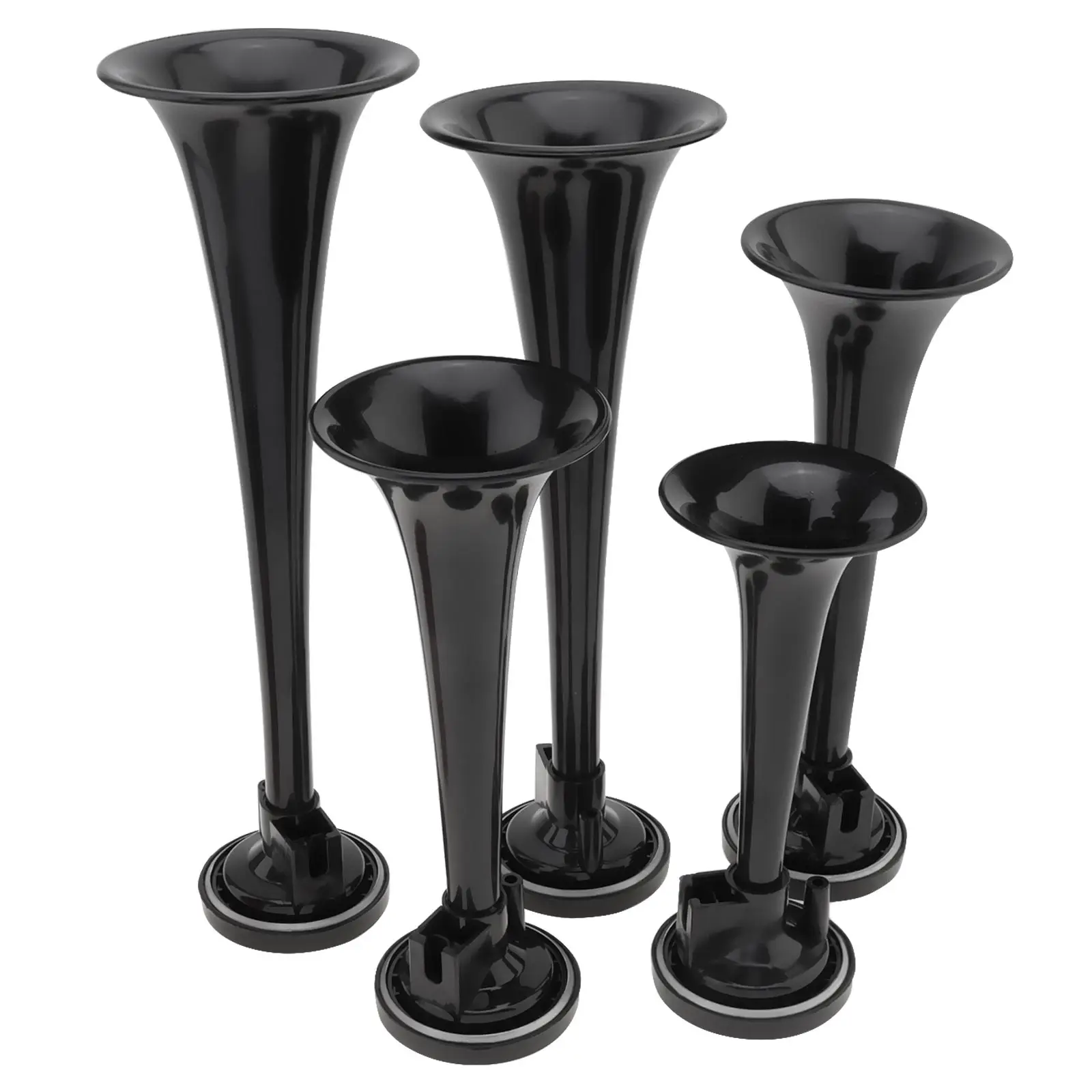 5 uds 125db sistema completo 5 trompeta sonido Musical Air Hor con compresor, negro 5 bocinas de aire de trompeta