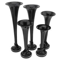 5 uds 125db sistema completo 5 trompeta sonido Musical Air Hor con compresor, negro 5 bocinas de aire de trompeta