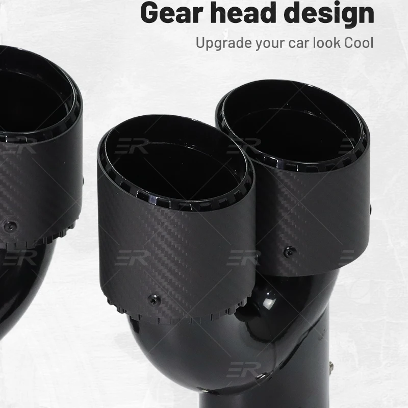 1 Uds. Punta de escape doble genuina elipse entrada accesorios de coche tubo de escape de fibra de carbono negro para BMW G28 coches herramientas silenciador - imagen 5