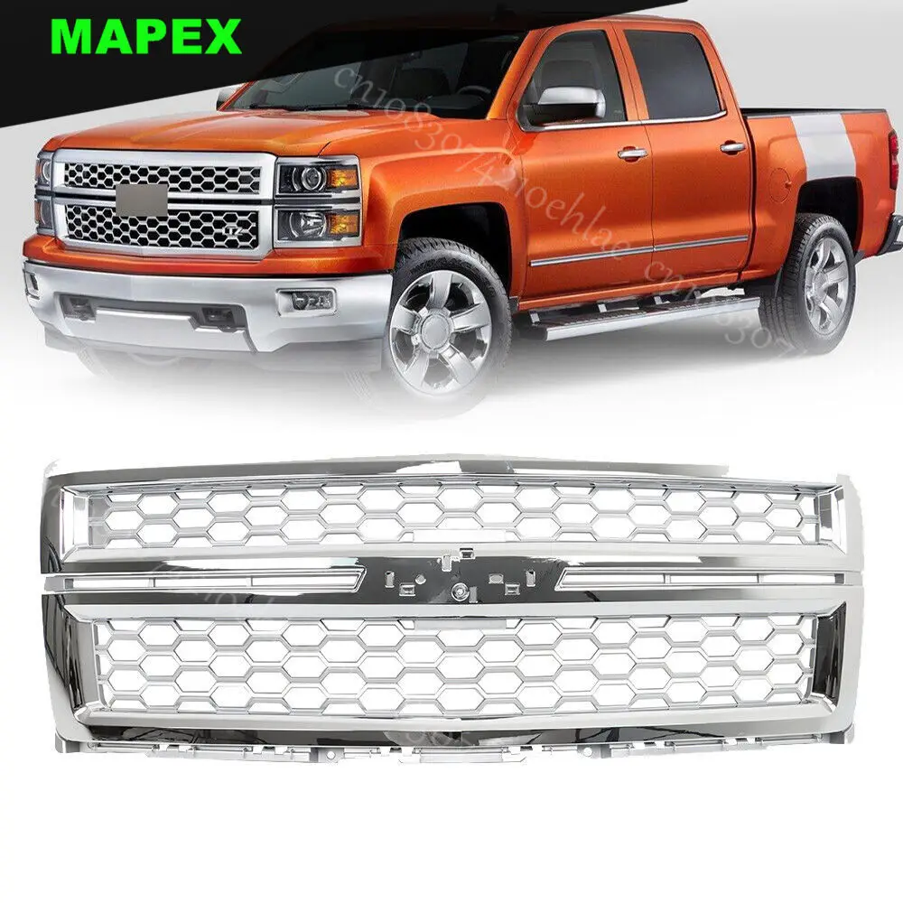 Rejilla radiador cromada para Chevrolet Silverado 1500 2014-2015 - imagen 2