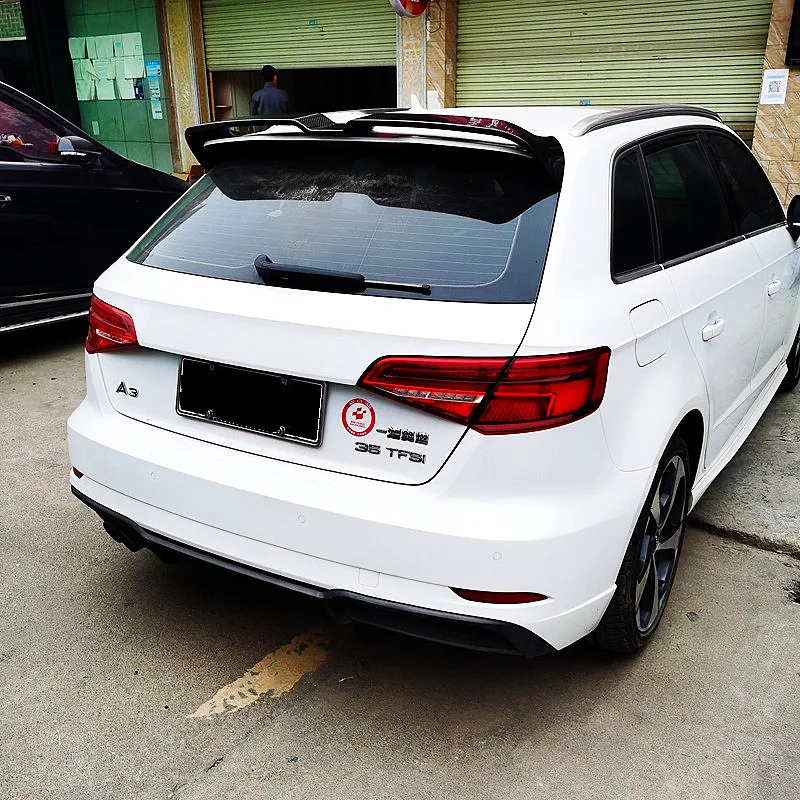Alerón trasero Audi A3 Hatchback ABS negro estilo carbono - imagen 3