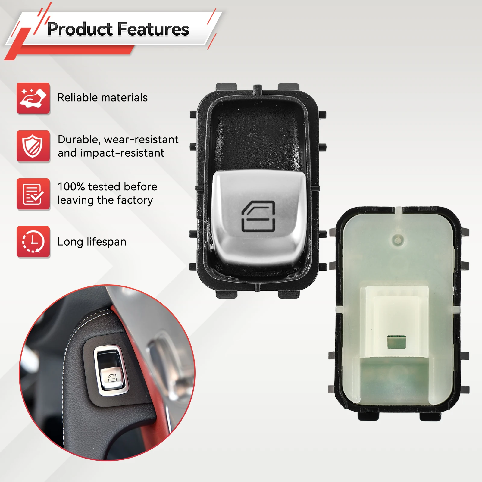Interruptor elevalunas pasajero Mercedes Clase C W205 2014-2021 - imagen 4