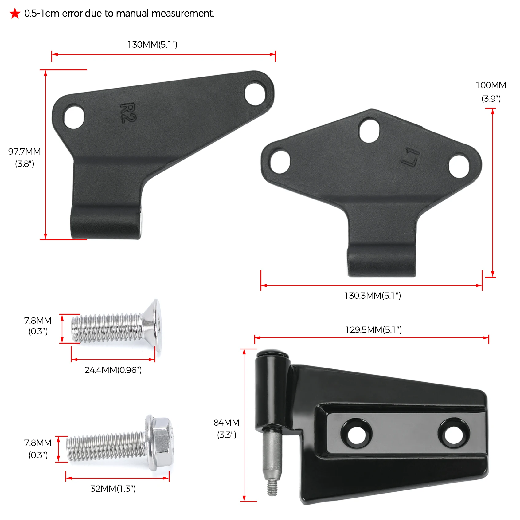 Kit de bisagras de puertas Jeep Wrangler JK 2007-2018 - imagen 2