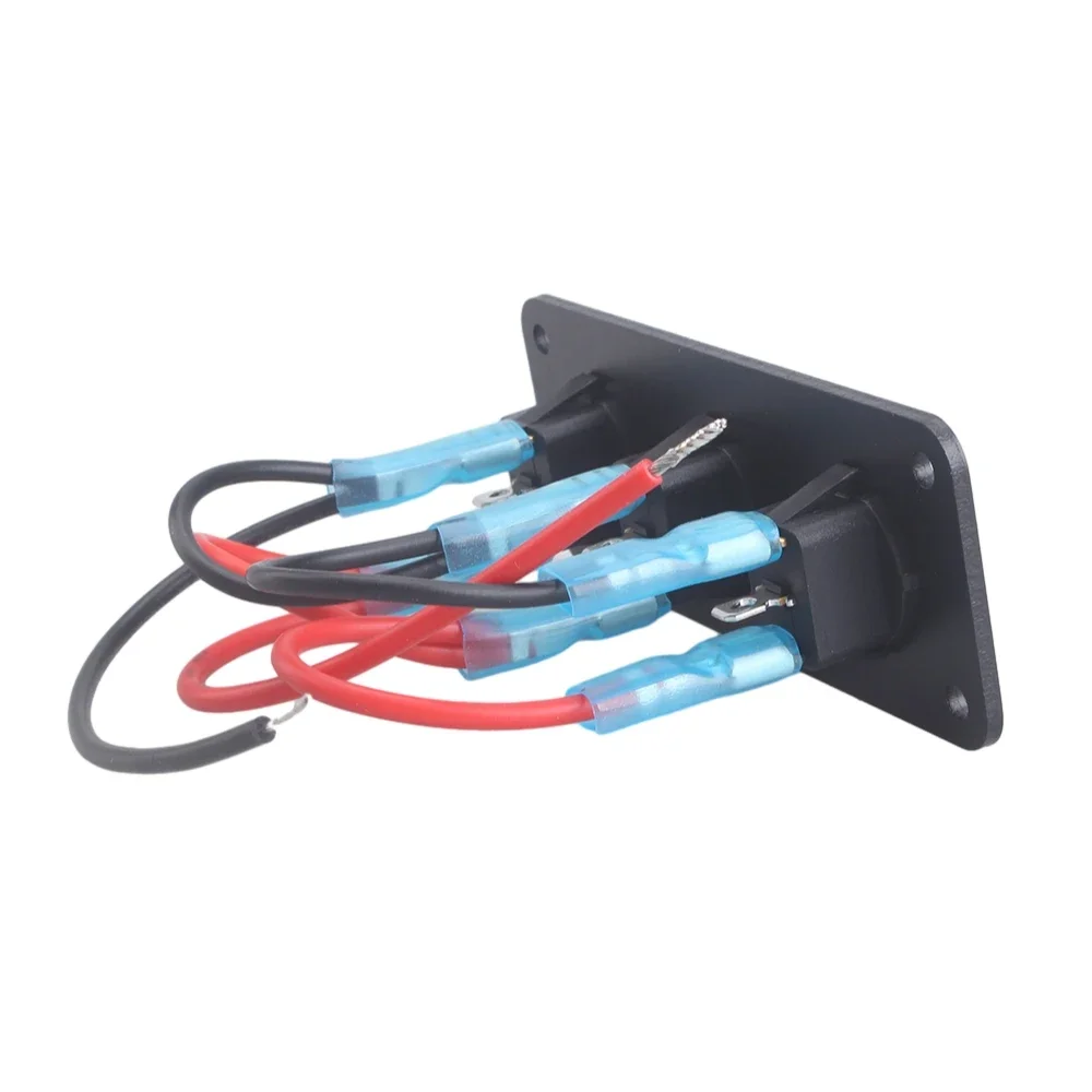 Panel interruptor basculante USB universal LED azul coche y barco - imagen 4
