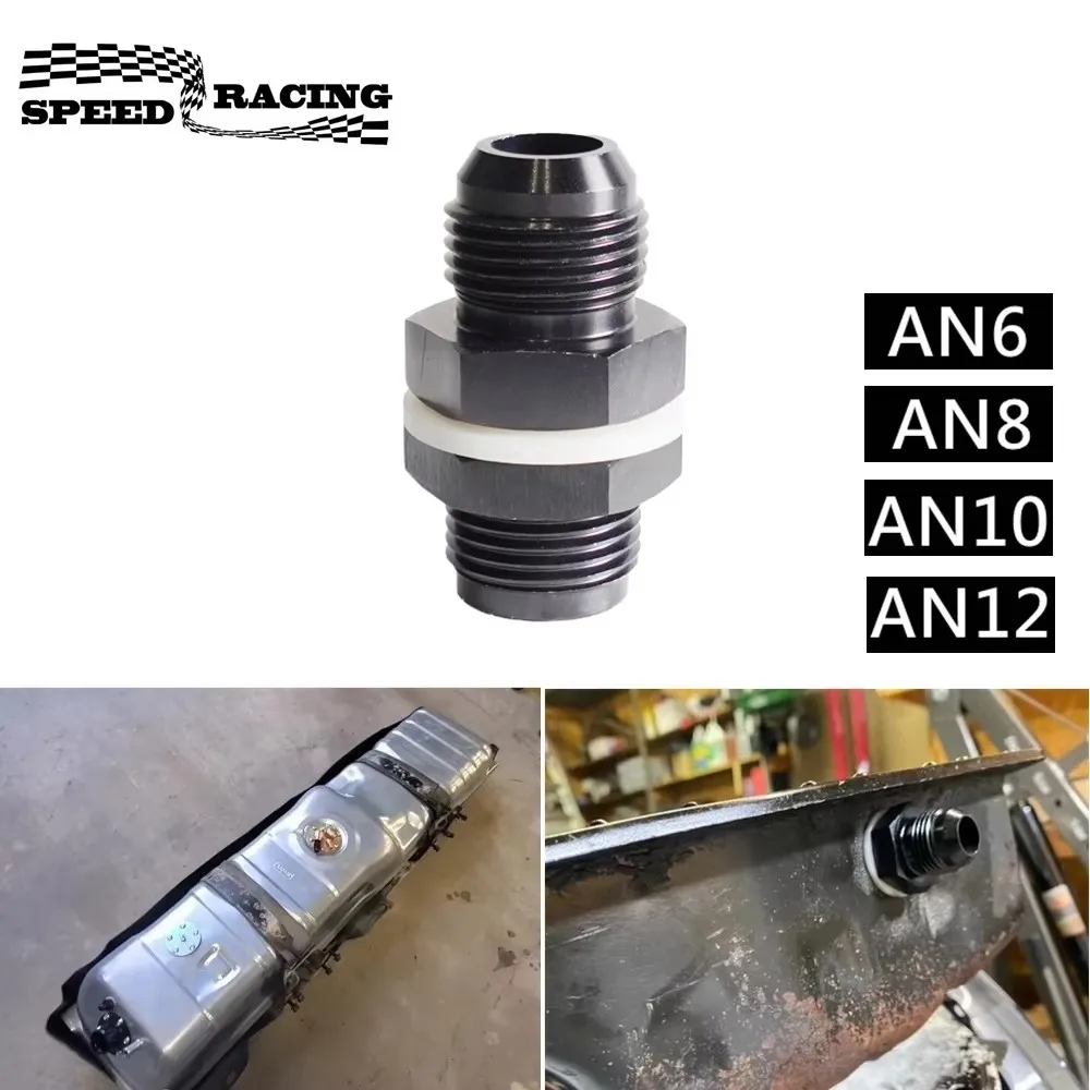 Adaptador combustible AN6-AN12 aluminio negro
