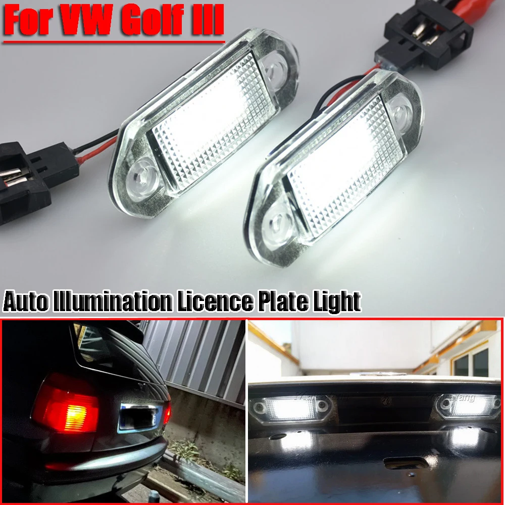 Lámpara LED de matrícula blanca para VW Golf 3 Vento Jetta Gol