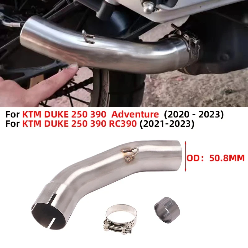 Tubo de escape medio para KTM Duke 250/390 RC39 Adventure 2020-2023
