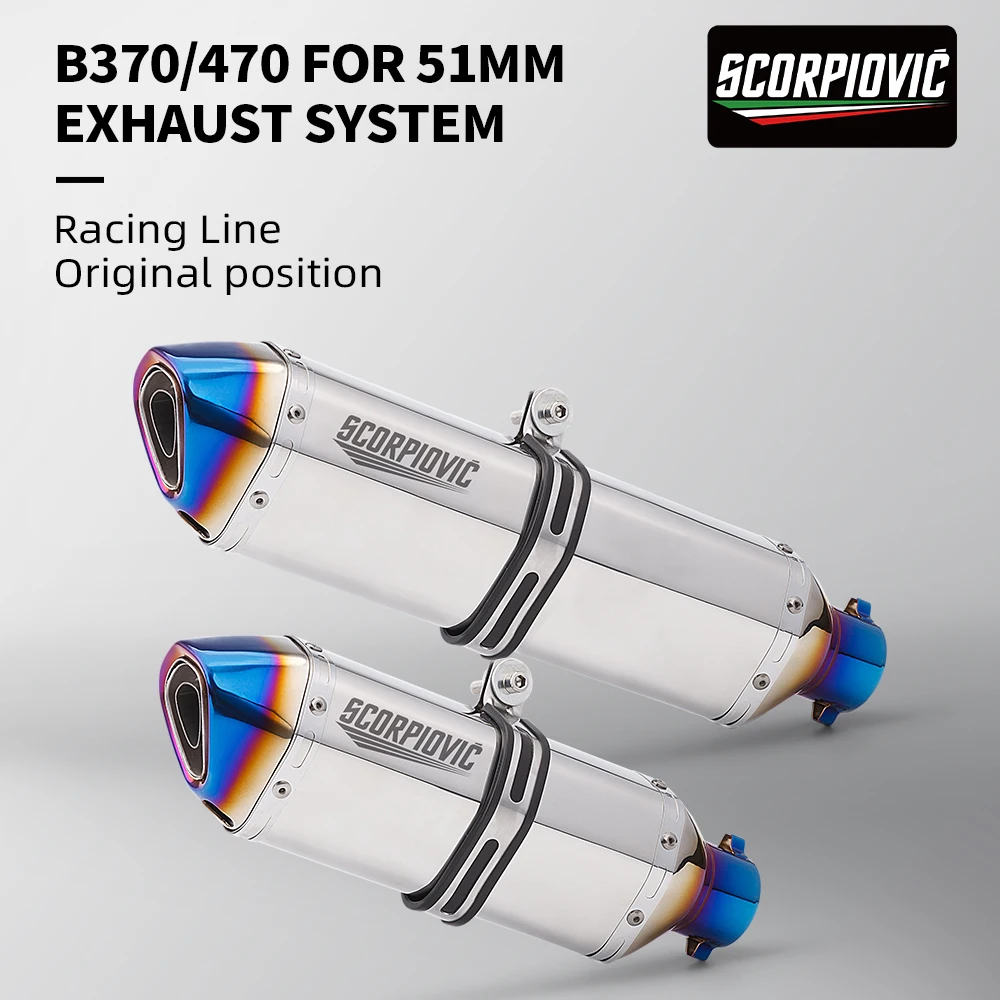Silenciador de escape universal de 51 mm con DB Killer para moto