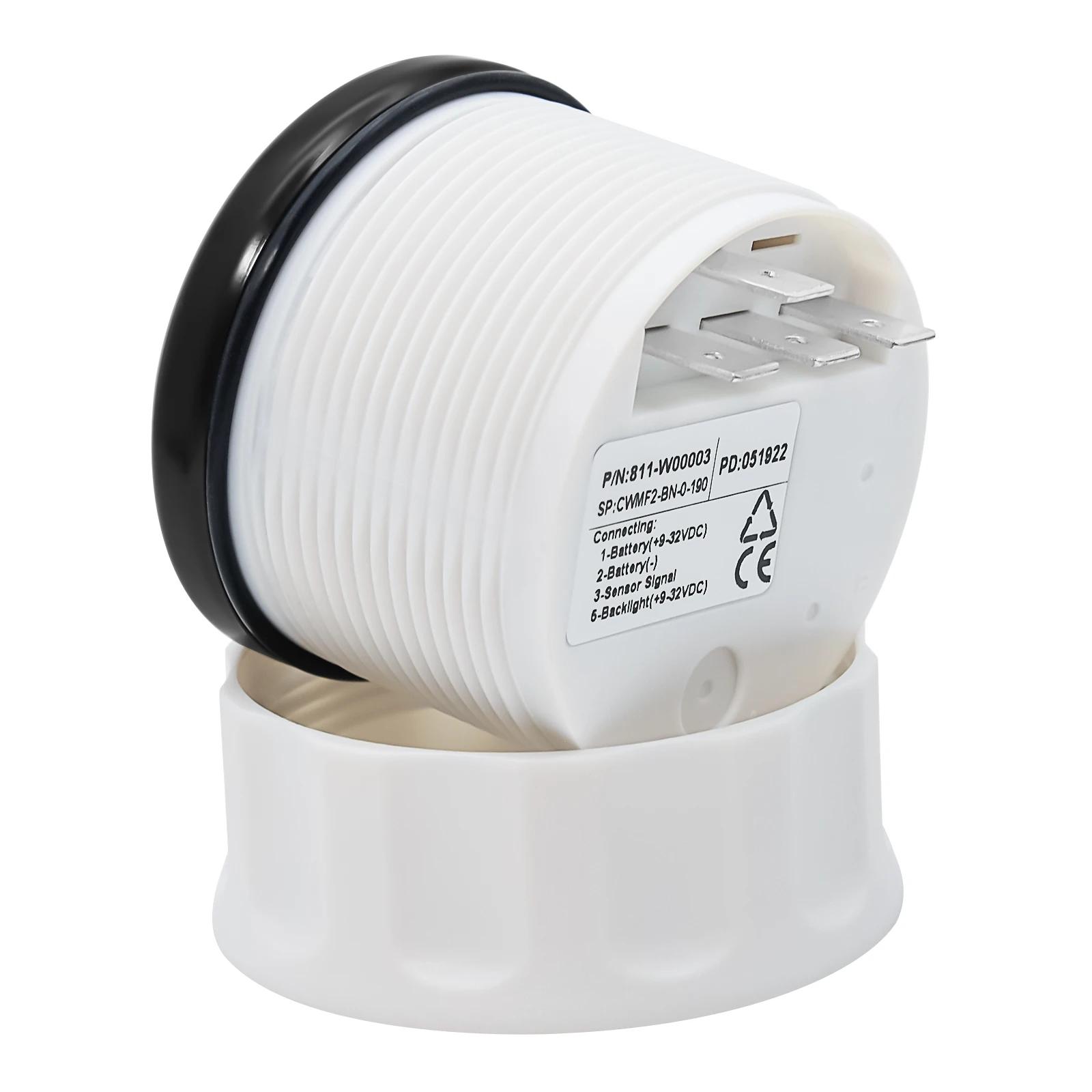 Indicador de nivel de combustible 52 mm con sensor, luz roja - imagen 3