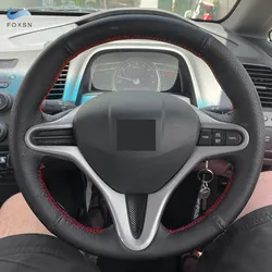 Funda de volante trenzada de cuero para Honda Civic VIII 2005-2011