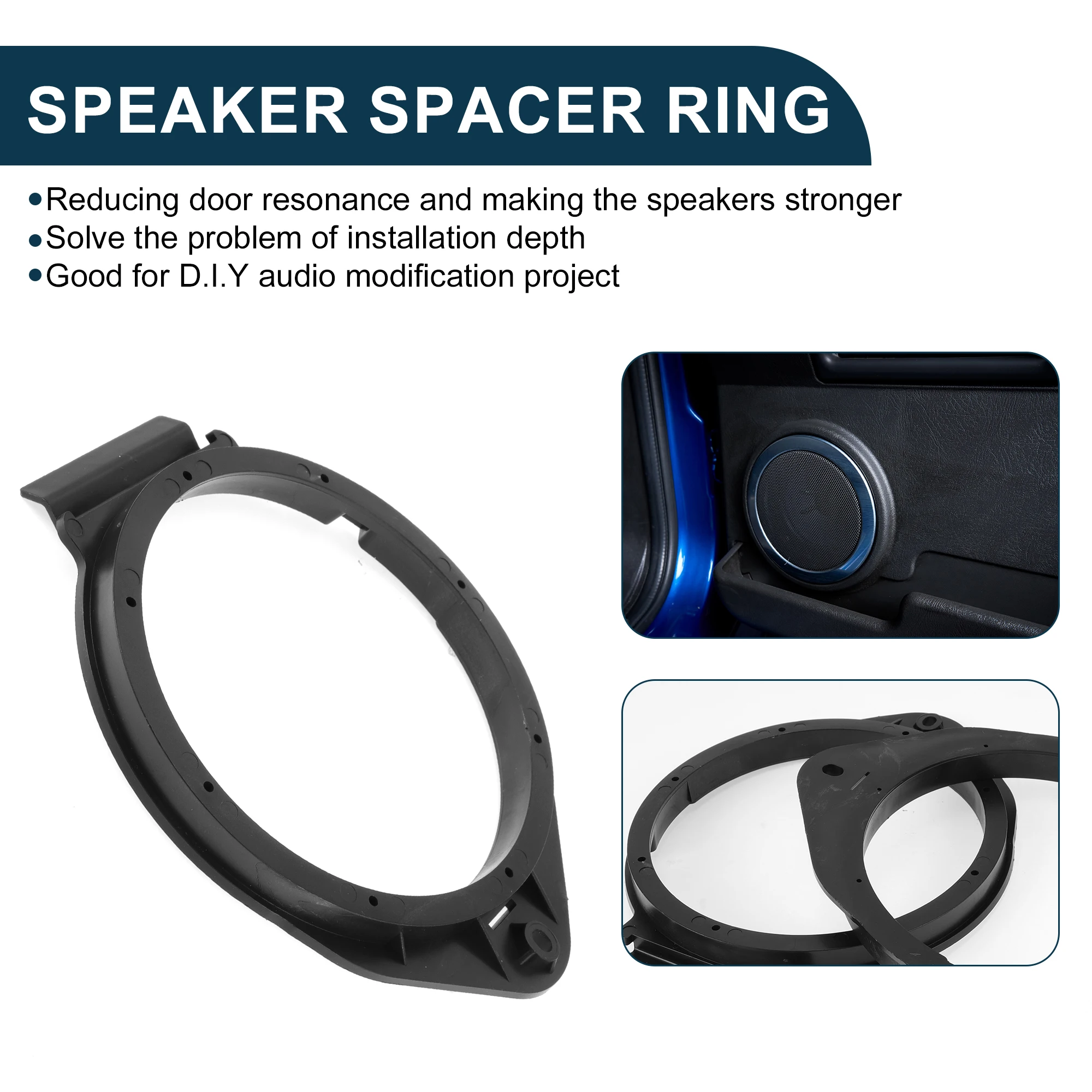 X Autohaux Altavoz Espaciador Anillo Tweeter Altavoz Espaciador Adaptador para Buick para Cadillac 2 Piezas - imagen 2