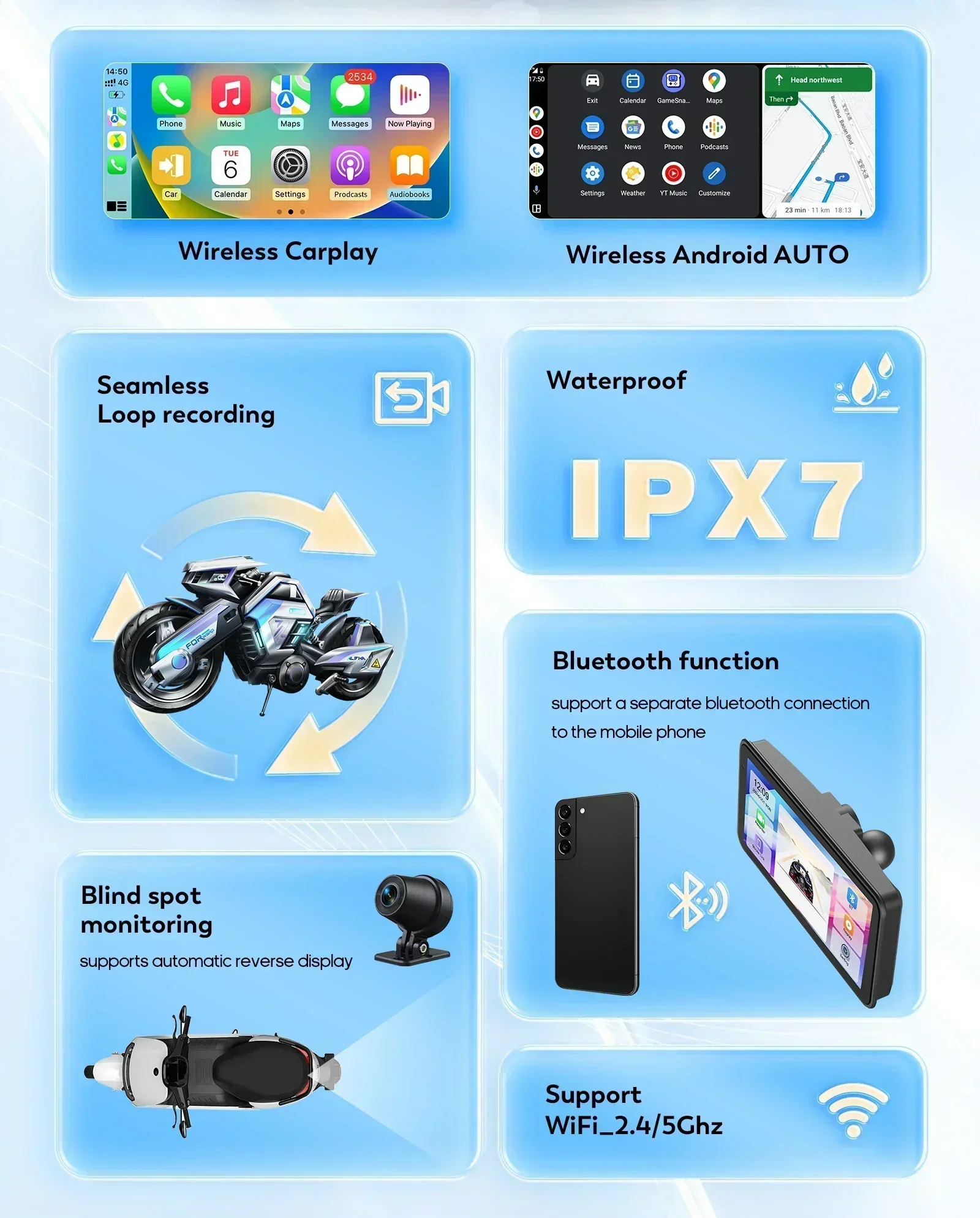 Navegador GPS moto Android WiFi resistente al agua - imagen 3