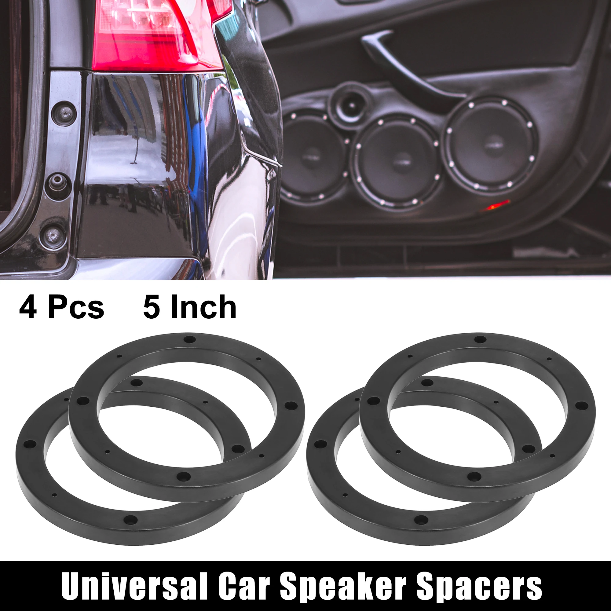 Autohaux espaciador de altavoz universal negro para montaje en coche - imagen 2