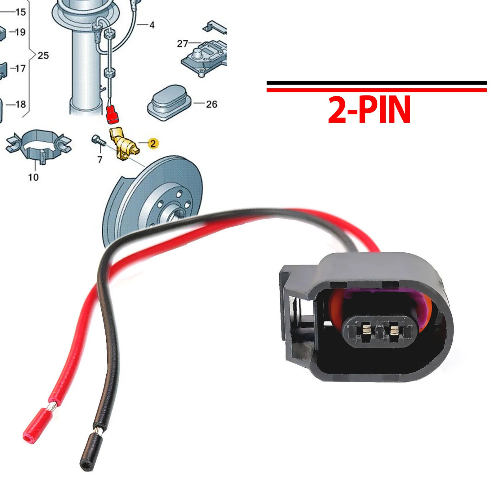 Conector precableado sensor ABS VW 6E0973702/8T0973702 (2 uds) - imagen 4