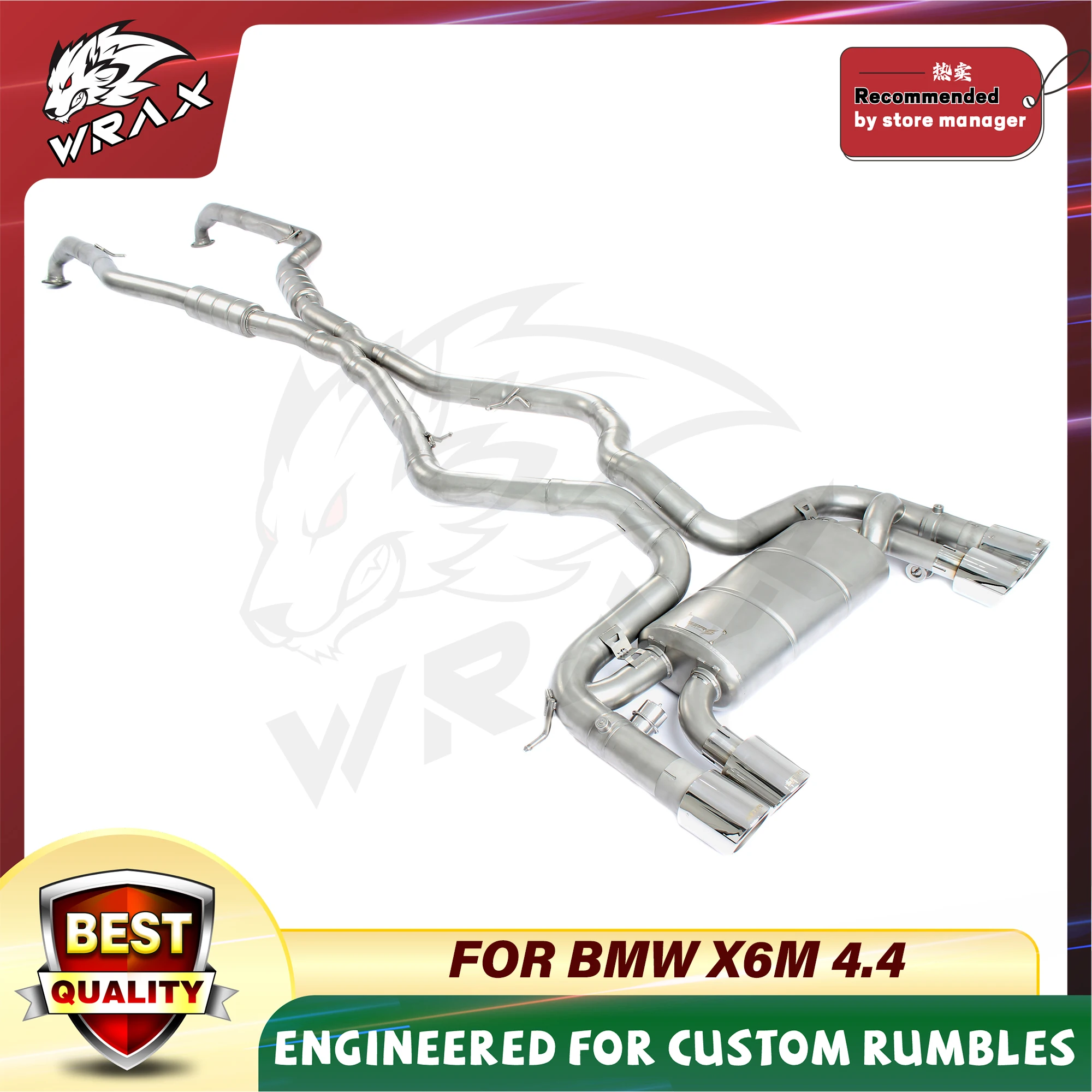 Escape catback acero inoxidable 304 con válvula para BMW X6M 4.4