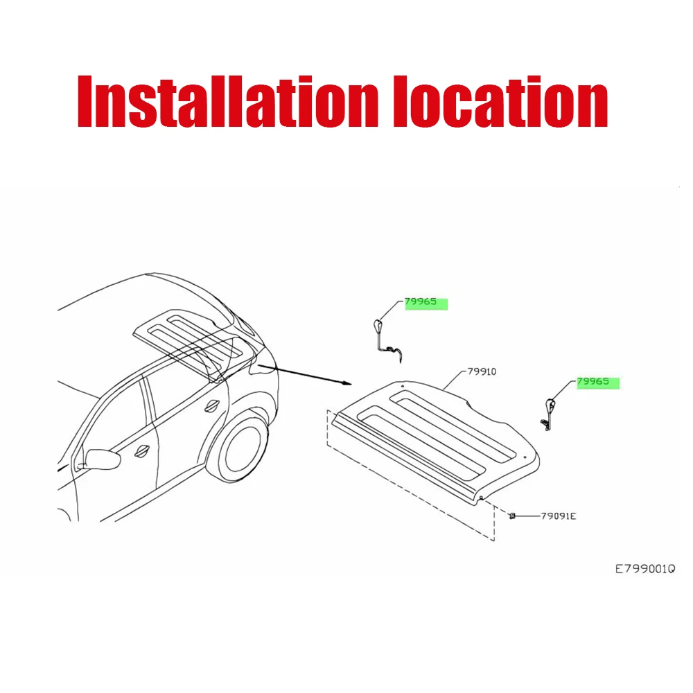 79916JD00A Clips soporte estante cuerda Nissan Qashqai J10 J11 Dualis - imagen 2